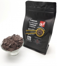 Темный шоколад Purocao  (Пуракао) GLF 62% (39/41), пакет 1 кг
