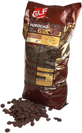 Горький шоколад Purocao (Пуракао) GLF 70% (39/41) пакет 2,5 кг фото 1