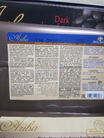 Молочный шоколад Ariba Latte 32% Pani, плитка 1 кг фото 2