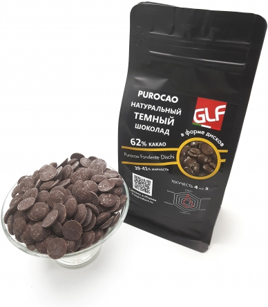 Темный шоколад Purocao  (Пуракао) GLF 62% (39/41), пакет 500 гр фото 1