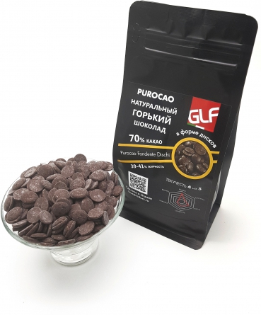 Горький шоколад Purocao (Пуракао) GLF 70% (39/41) пакет 500 гр фото 1