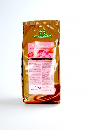 Лауриновая кондитерская глазурь со вкусом клубники Чентрамерика Роза Фрагола Диски, 500 грамм фото 2