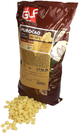 Белый шоколад Purocao (Пуракао) GLF 31% (36/38) пакет 2,5 кг фото 1